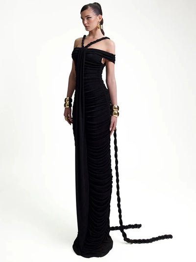 Off Shoulder Ruched Bodycon Dress – Elegant Evening & Party Gown