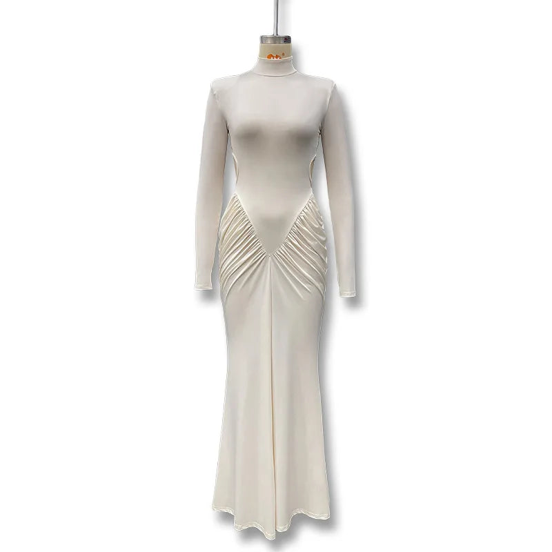 Backless Long Sleeve Bodycon Dress – Elegant Party Outfit