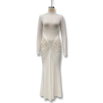 Backless Long Sleeve Bodycon Dress – Elegant Party Outfit