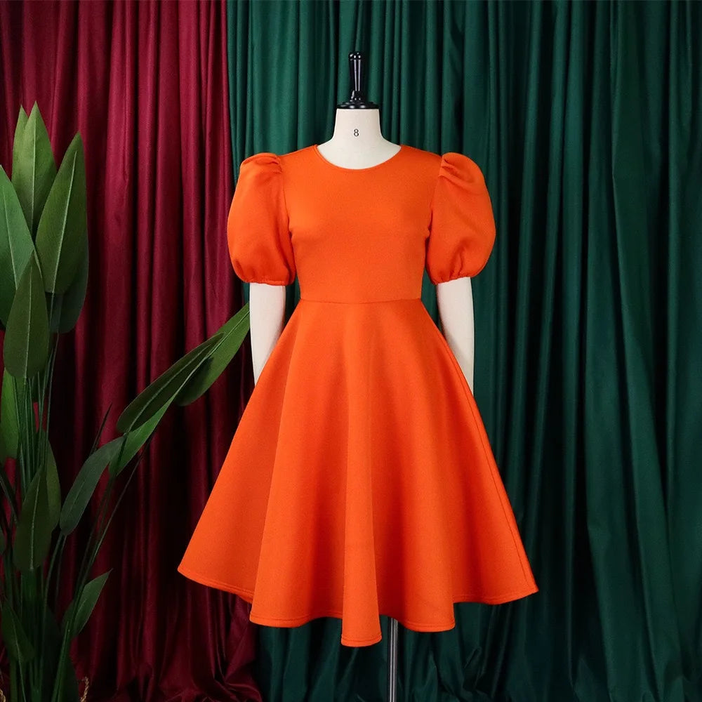 O-Neck Pleated Midi Dress – Elegant Party Outfit