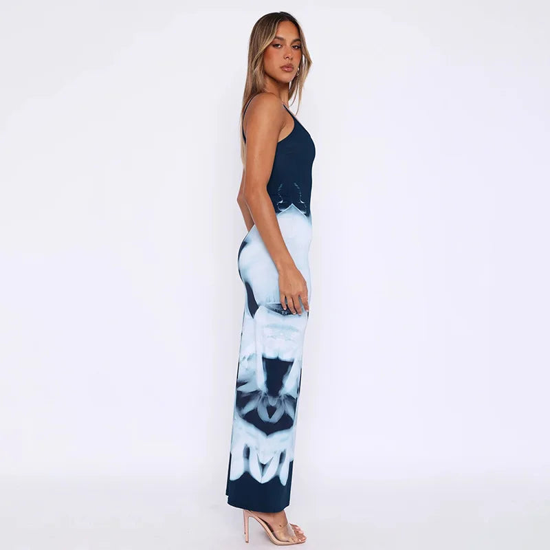 Sleeveless Backless Bodycon Maxi Dress – Summer Party
