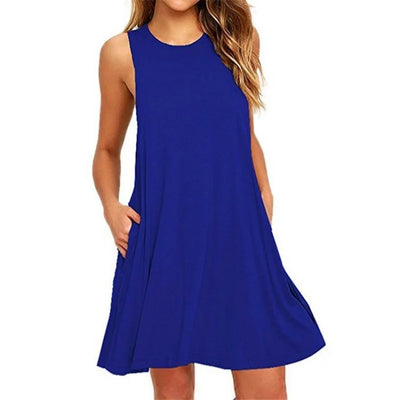 Sleeveless Pleated T-Shirt Dress – Summer Casual & Beach