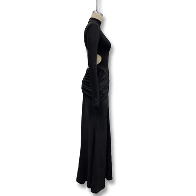 Backless Long Sleeve Bodycon Dress – Elegant Party Outfit