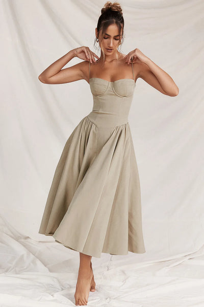 Floral Corset Maxi Dress – Elegant Summer Style