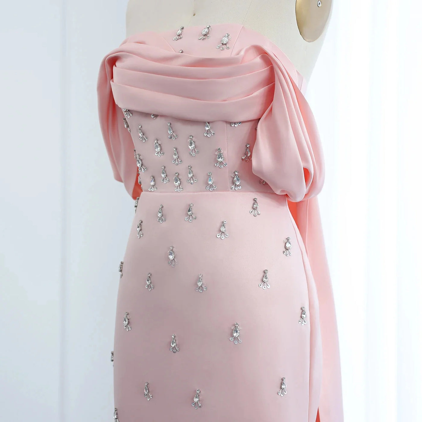 Custom Off-Shoulder Dubai Evening Gown