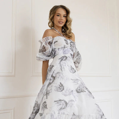 Backless Floral Bodycon Maxi Dress – Elegant Boho Summer Outfit