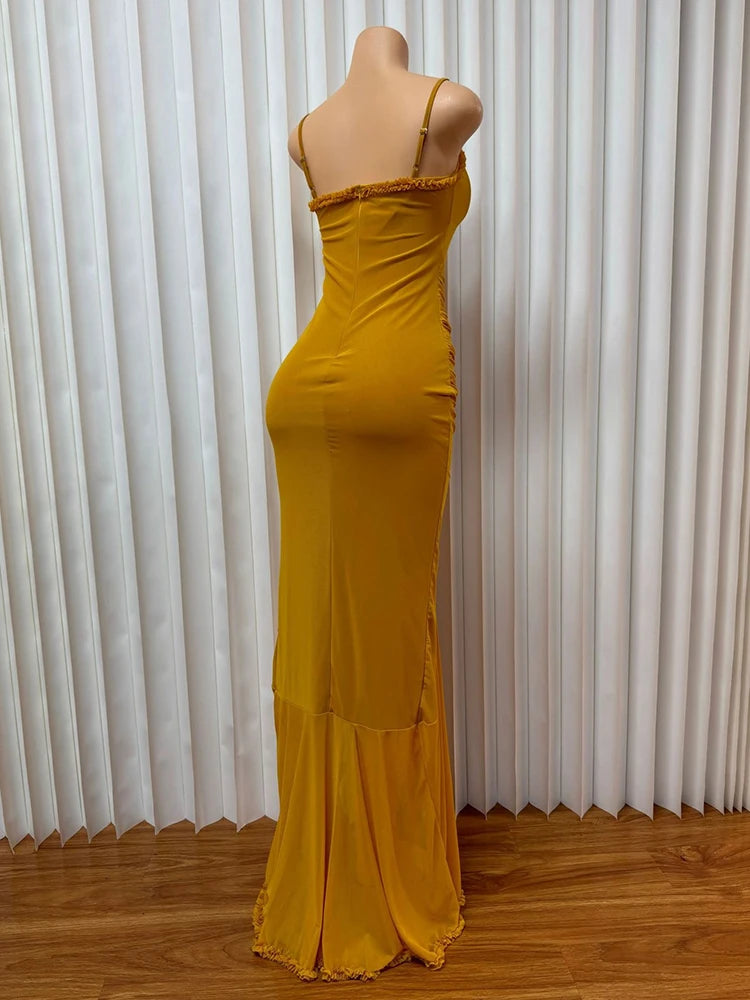 Backless Pleated Summer Dress – Elegant & Sexy