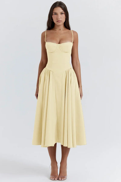 Floral Corset Maxi Dress – Elegant Summer Style