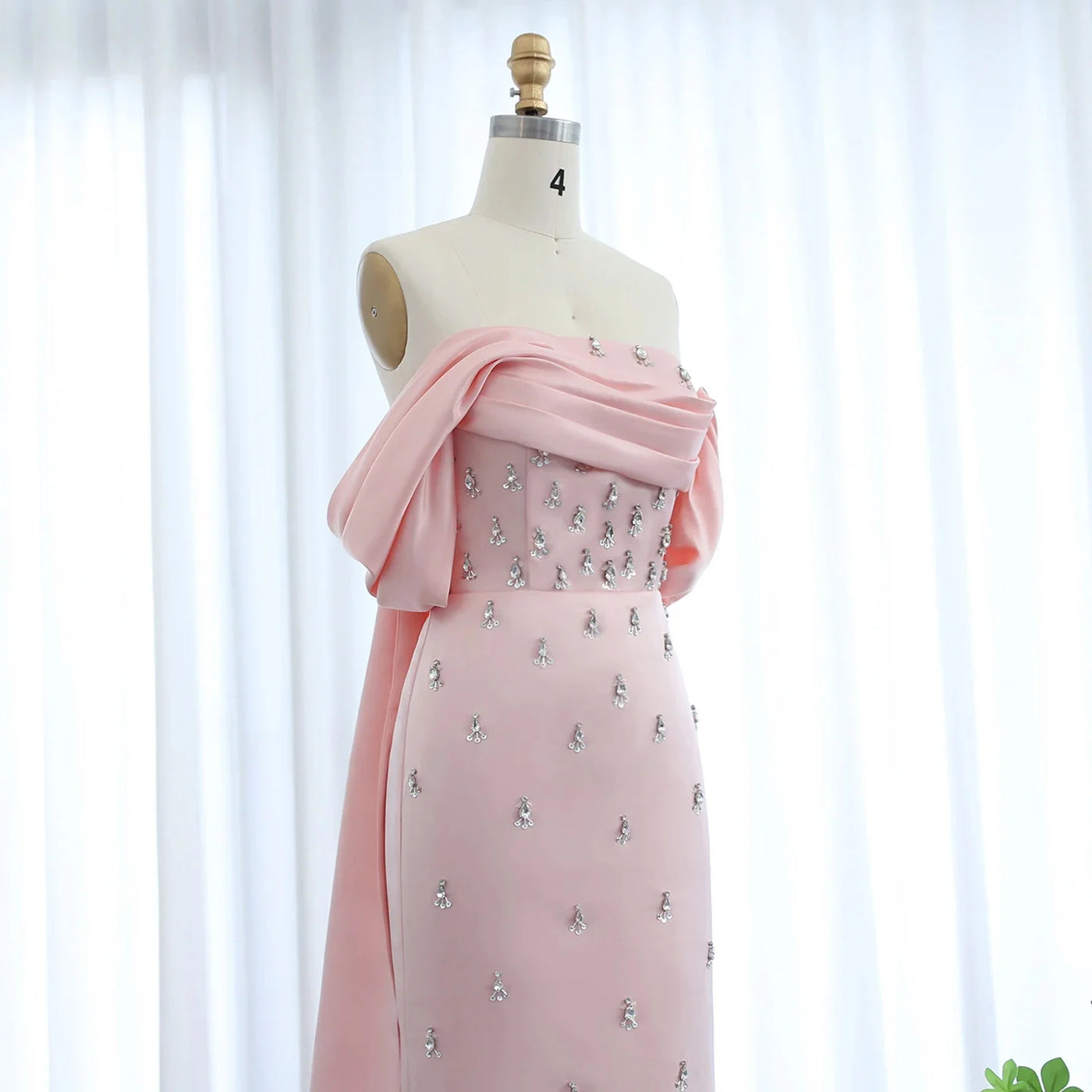 Custom Off-Shoulder Dubai Evening Gown