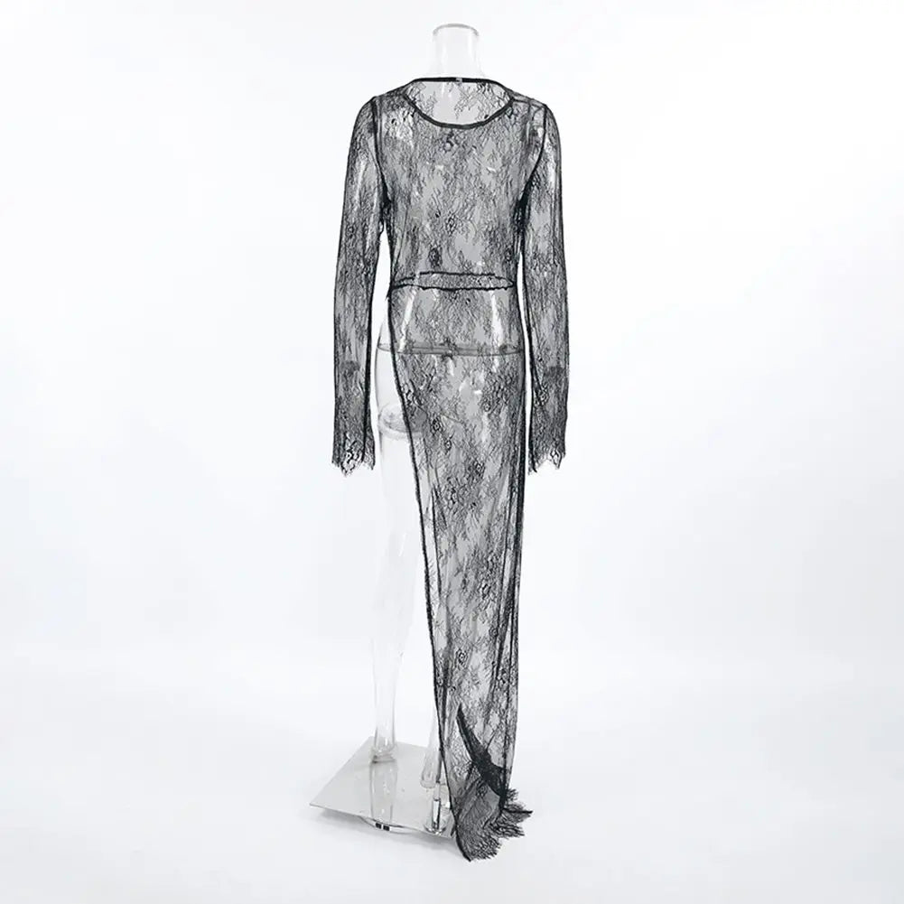 Black Lace High Street Evening Dress