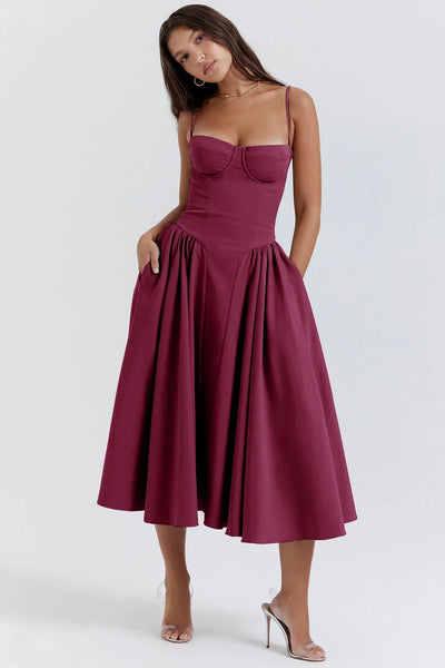 Floral Corset Maxi Dress – Elegant Summer Style