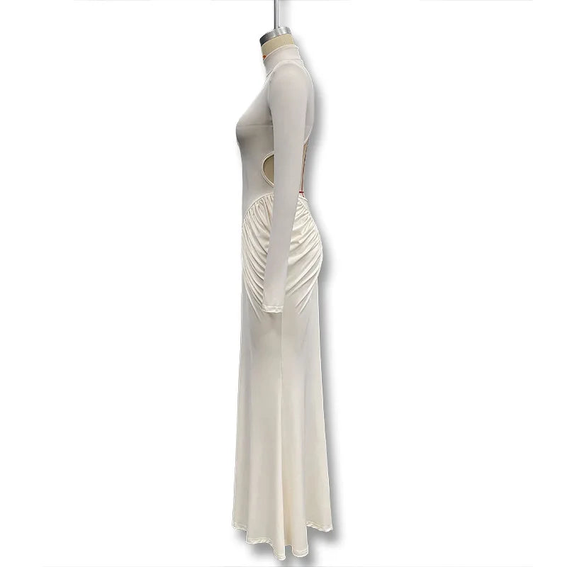 Backless Long Sleeve Bodycon Dress – Elegant Party Outfit