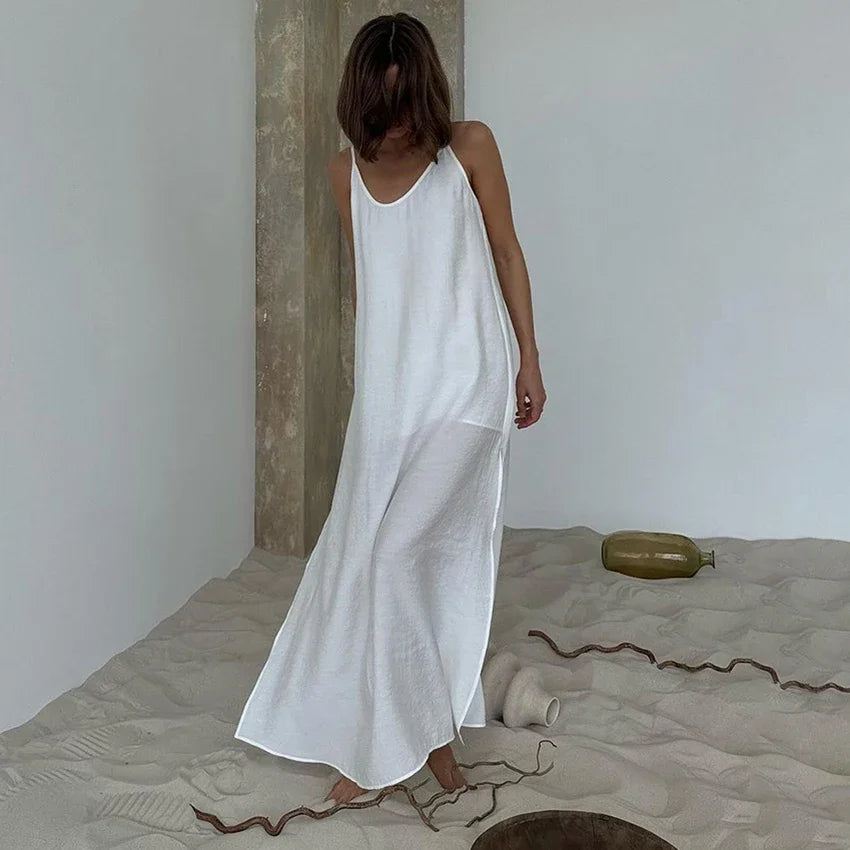 Sleeveless V-Neck Maxi Dress – Casual Summer & Spring Outfit