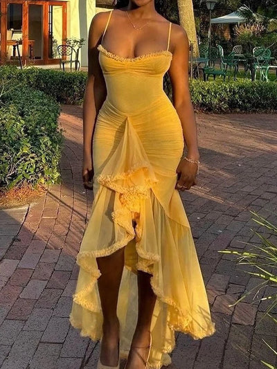Backless Pleated Summer Dress – Elegant & Sexy