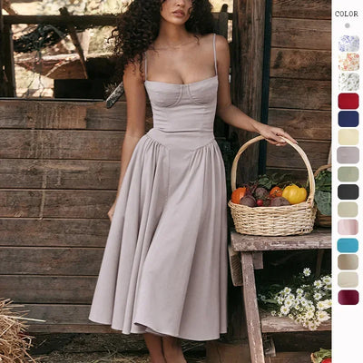 Floral Corset Maxi Dress – Elegant Summer Style