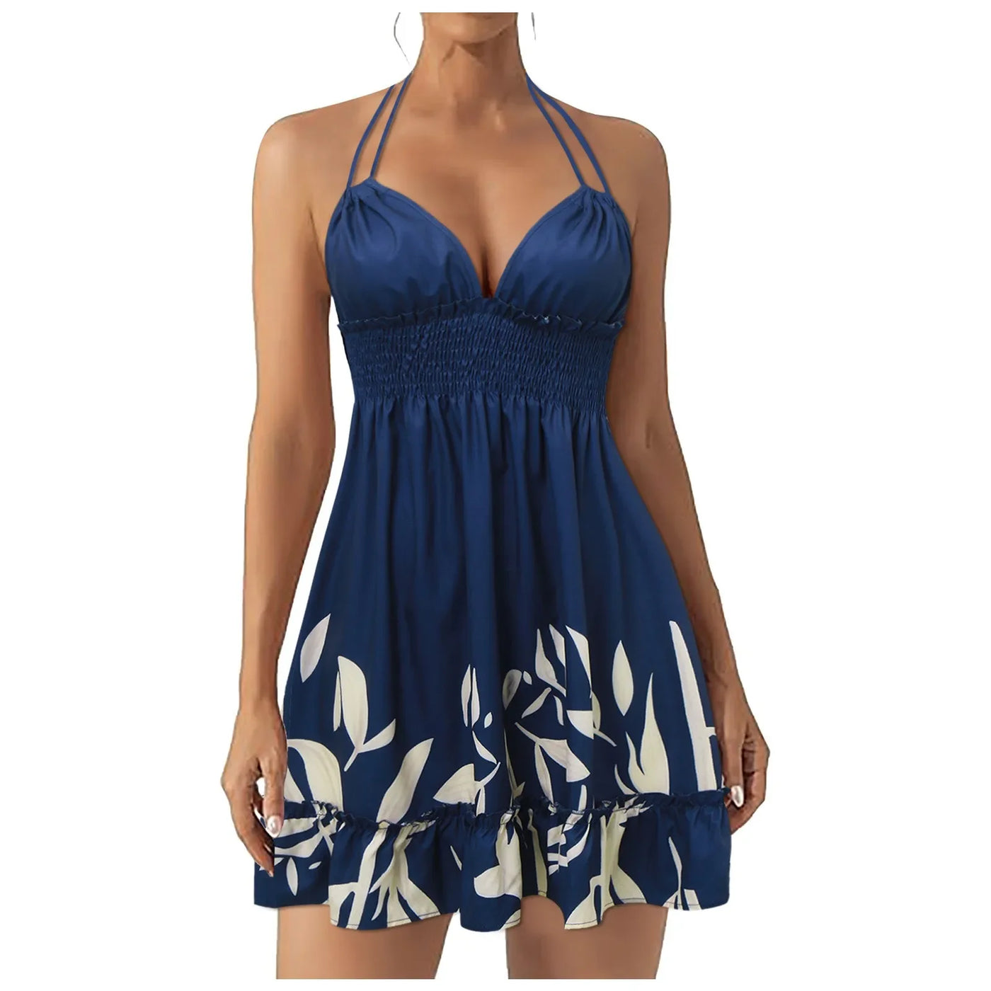 Boho Floral V-Neck Sundress – Summer Casual