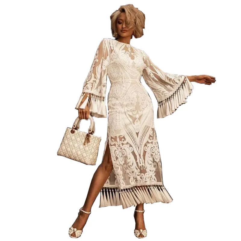 Lace Embroidery Evening Dress – Vintage Wedding & Prom