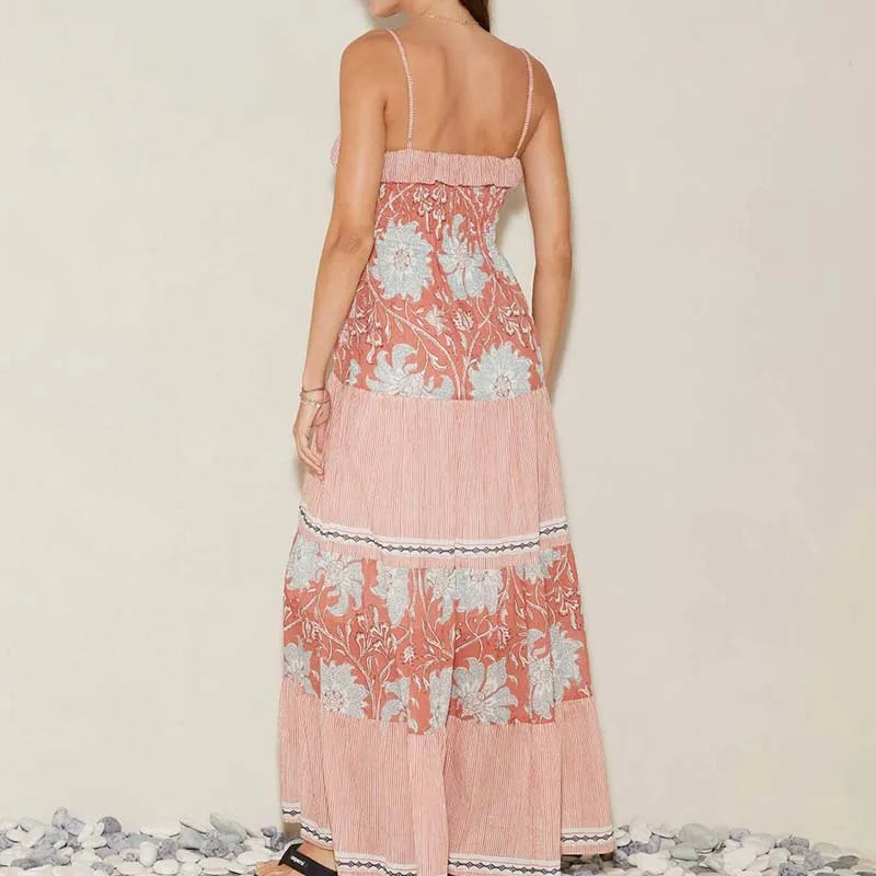 Floral Off-Shoulder Maxi Dress – Boho Summer Style