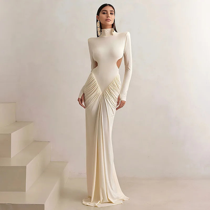 Backless Long Sleeve Bodycon Dress – Elegant Party Outfit