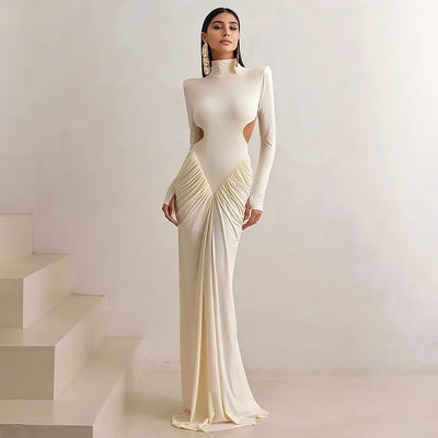 Backless Long Sleeve Bodycon Dress – Elegant Party Outfit