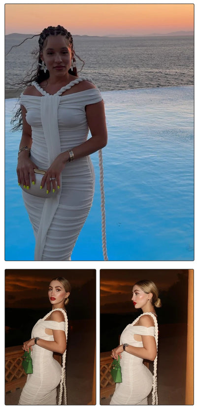 Off Shoulder Ruched Bodycon Dress – Elegant Evening & Party Gown