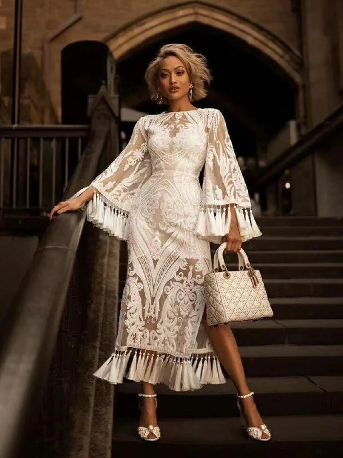 Lace Embroidery Evening Dress – Vintage Wedding & Prom