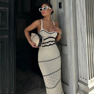 Knit Suspender Bodycon Dress – Casual Summer Outfit
