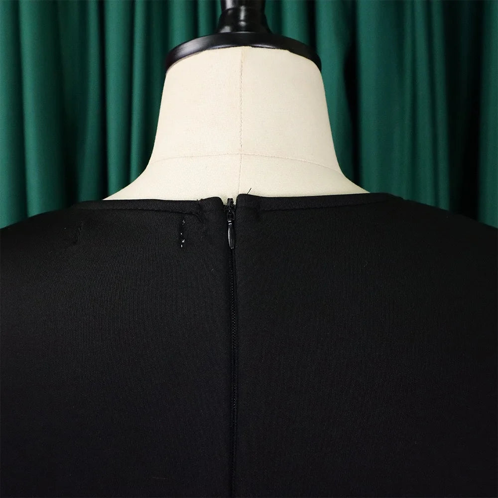 O-Neck Pleated Midi Dress – Elegant Party Outfit