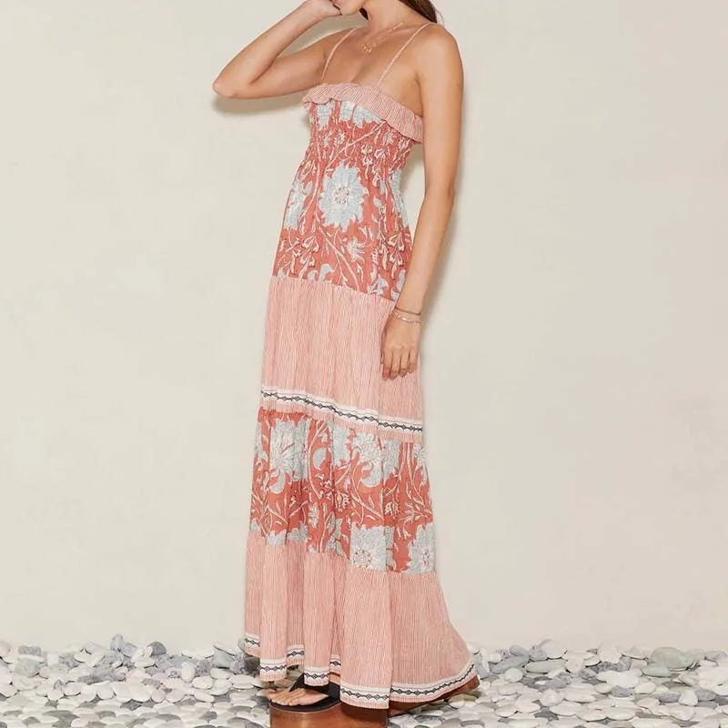 Floral Off-Shoulder Maxi Dress – Boho Summer Style