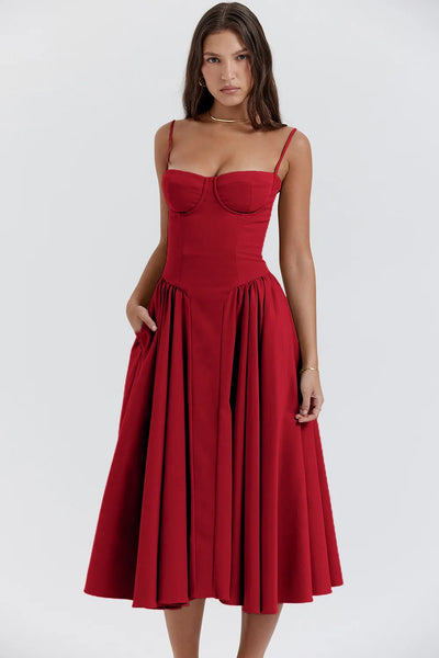 Floral Corset Maxi Dress – Elegant Summer Style