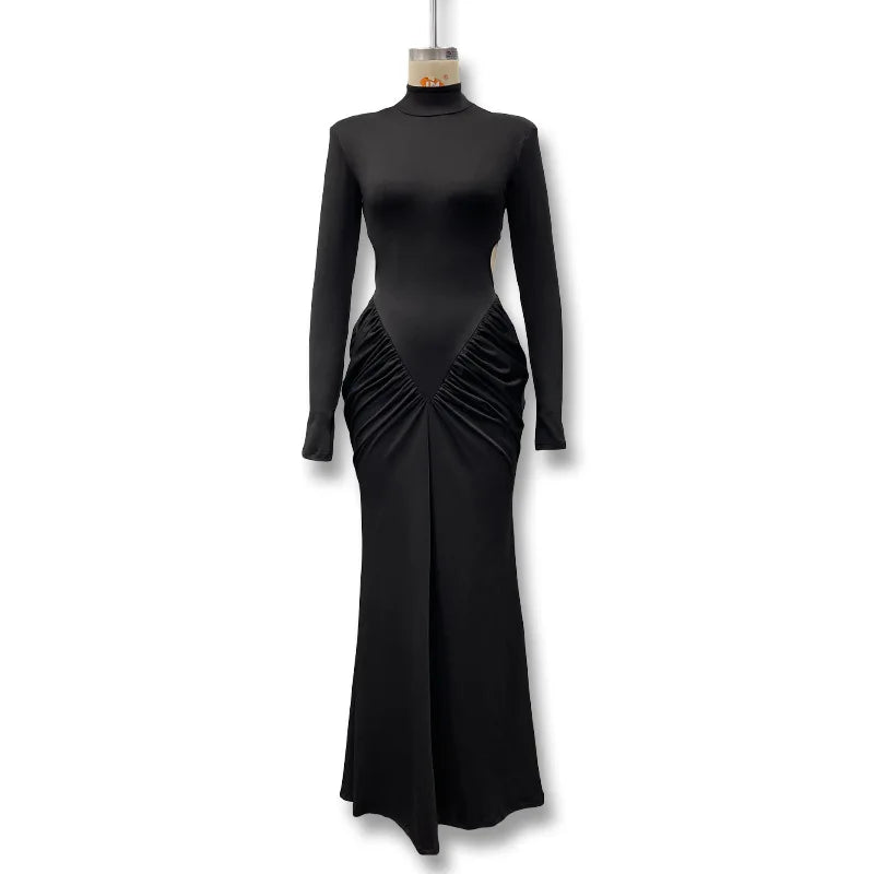Backless Long Sleeve Bodycon Dress – Elegant Party Outfit
