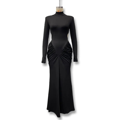 Backless Long Sleeve Bodycon Dress – Elegant Party Outfit