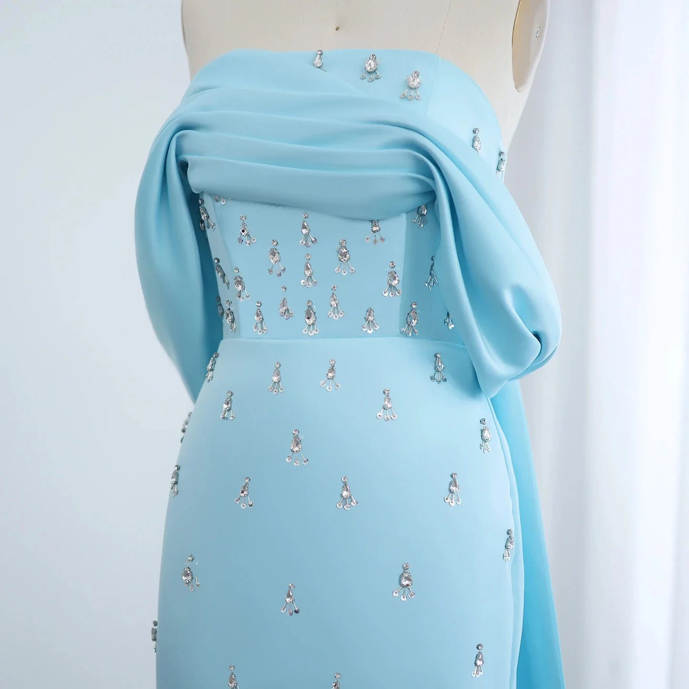 Custom Off-Shoulder Dubai Evening Gown