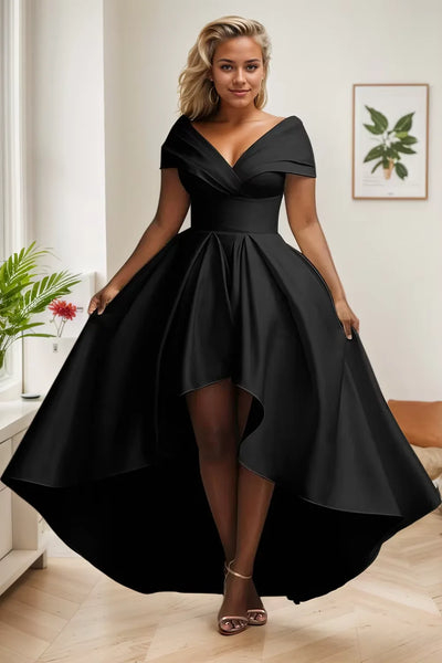 Plus Size V-Neck A-Line Evening Dress