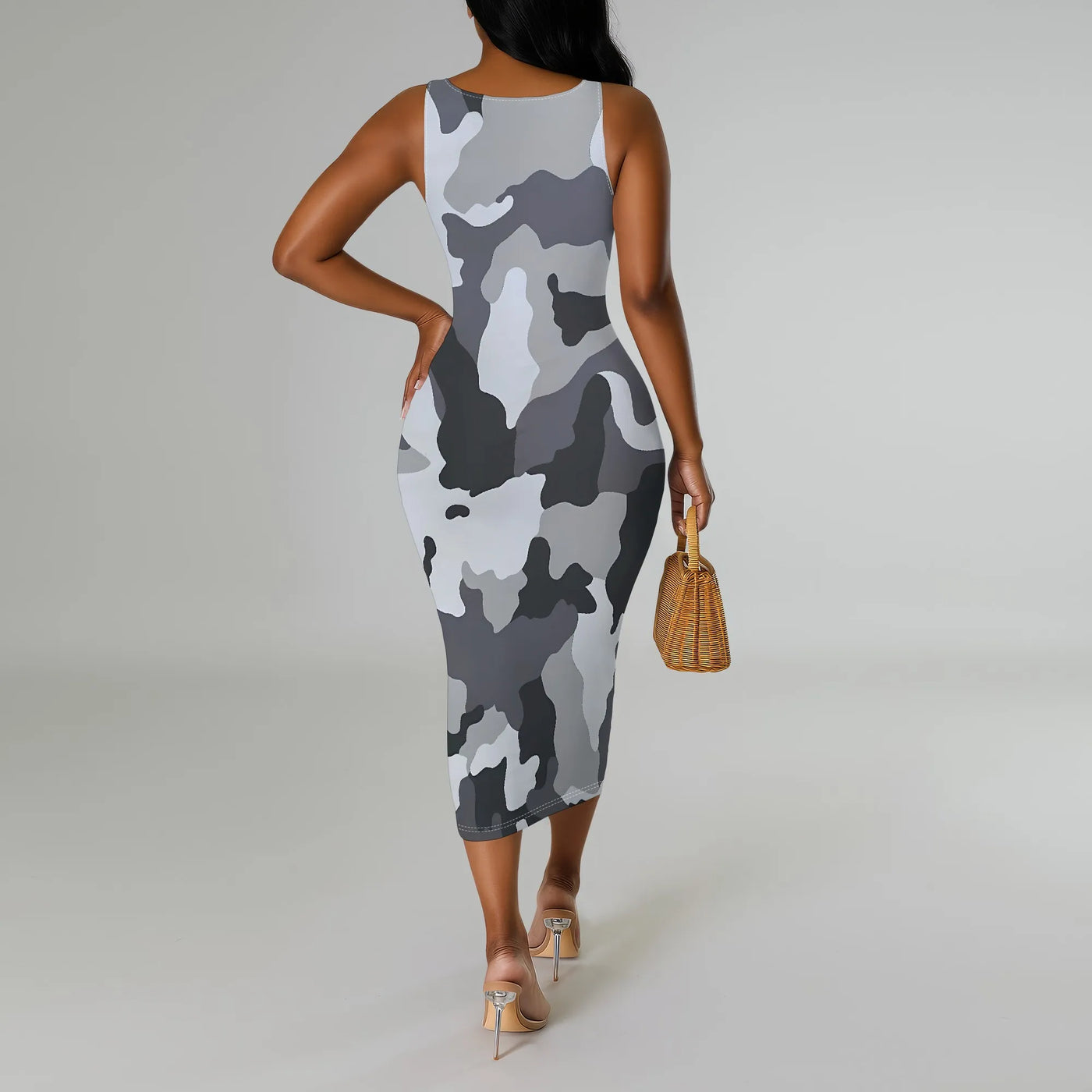 Printed Sleeveless Bodycon Dress – Casual & Party