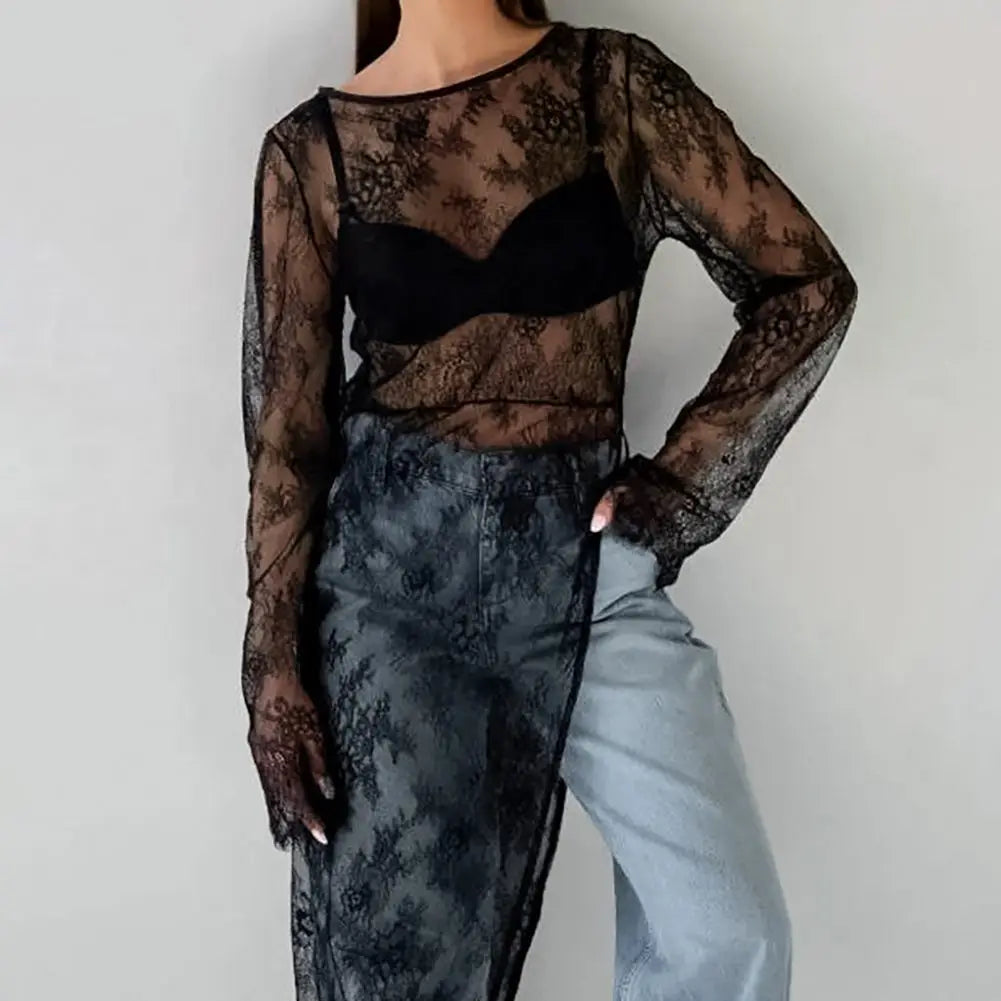 Black Lace High Street Evening Dress