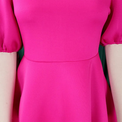 O-Neck Pleated Midi Dress – Elegant Party Outfit
