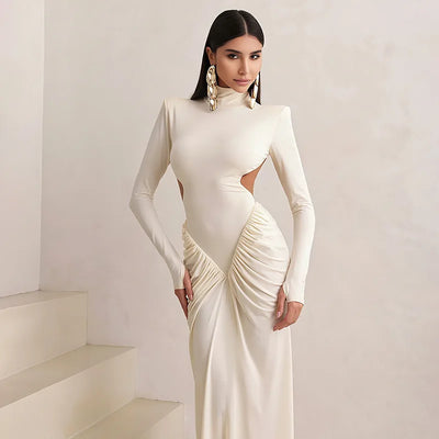 Backless Long Sleeve Bodycon Dress – Elegant Party Outfit
