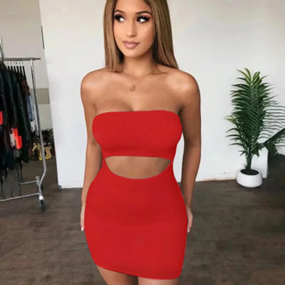 Halter Strapless Bodycon Dress – Summer Party & Casual