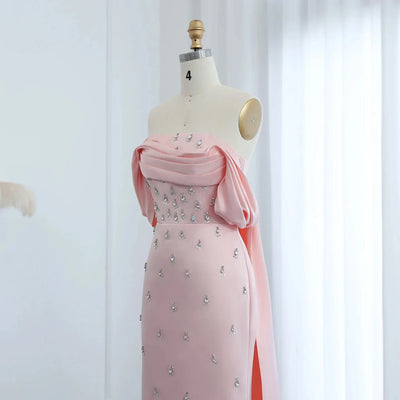 Custom Off-Shoulder Dubai Evening Gown