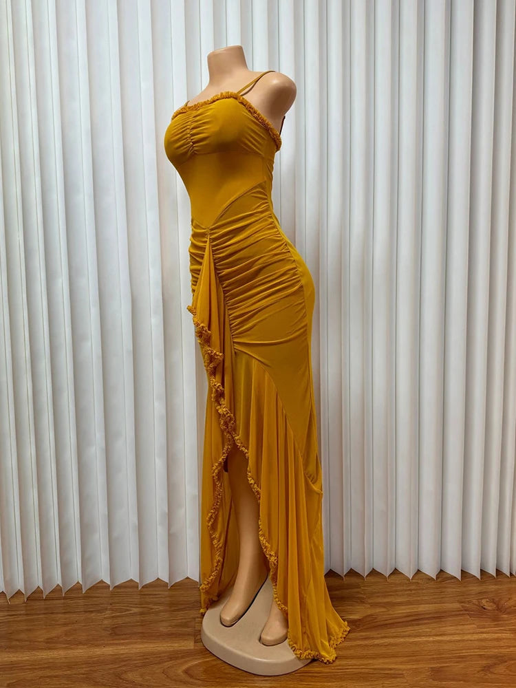 Backless Pleated Summer Dress – Elegant & Sexy